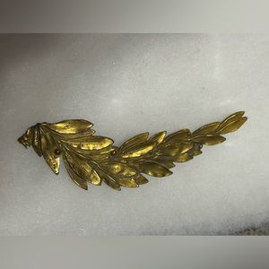 Vintage Brass Leaf Piece of a Medal 4”